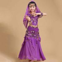 Conjunto de trajes de baile con tocado dulce, vestido de princesa, trajes coloridos de danza del vientre, regalos de ropa para niñas de la India deslumbrantes y brillantes - details 16