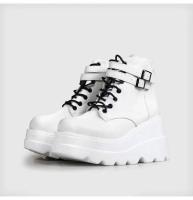 Zapatos de suela gruesa europeos y americanos coloridos punk de estilo gótico de gran tamaño para mujer - details 3