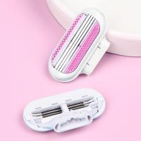 Juego de cuchillas de afeitar de acero inoxidable para mujer, 1 MANGO y 8 cuchillas, herramienta de depilación Manual de Bikini de 3 capas, maquinilla de afeitar de seguridad reemplazable - details 1