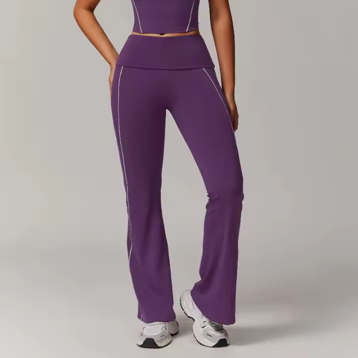 Pantalones deportivos acampanados de cintura alta para mujer, ropa de gimnasio, ropa deportiva, pantalones de yoga para fitness - 1