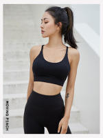 Sujetador deportivo Moving Peach para mujer, sostén de entrenamiento de impacto medio para correr, Top corto Sexy de malla, GBE - details 8
