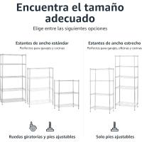 Unidad de Almacenamiento Estrecha de 5 Baldos con Estantes Ajustables en Altura y Patas - details 22