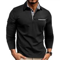 Polo informal con cuello vuelto para hombre, camisetas de manga larga, tops masculinos - details 4
