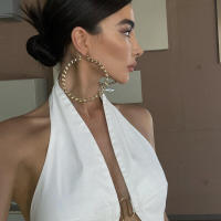 BUNO-Camiseta sin mangas con cuello Halter y hombros descubiertos, Top corto elegante sin tirantes y espalda descubierta, camisola ajustada para fiesta callejera para mujer - details 3