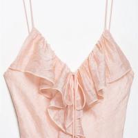 PB & ZA2025 vestido decorativo en capas con cuello en V ajustado temperamento Estilo de vacaciones falda larga novedad de verano llegada ropa de mujer - details 12