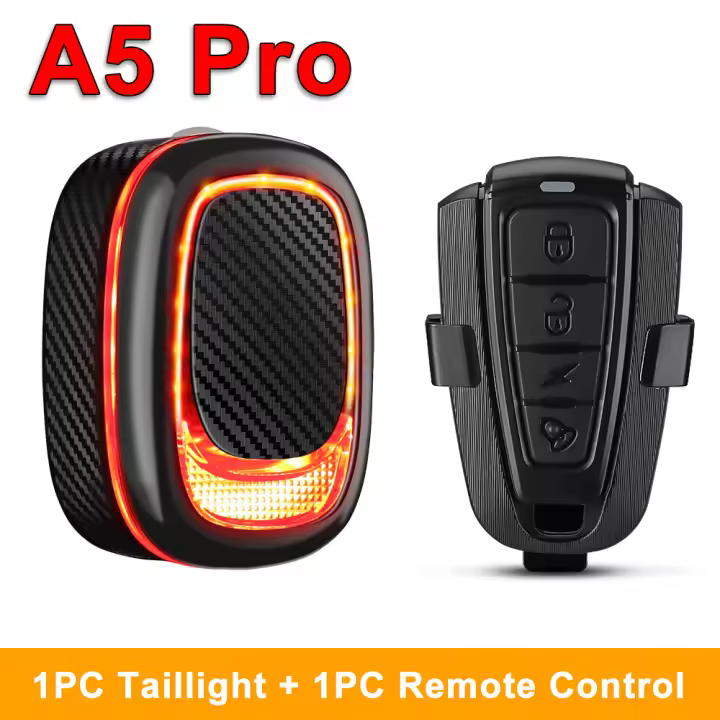 Alarma de Vibración para Bicicleta Sectyme Luz de Bicicleta Impermeable con Carga USB Sensor de Freno Antirrobo - 1