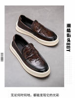 Zapatos de cuero para hombre, tendencia plataforma, zapatos casuales de moda ligera, zapatos de hombre - details 14