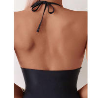 2025 nuevo bikini de una pieza sin espalda, traje de baño sexy de retales de malla ajustado para mujer - details 3