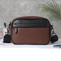 Bolso Cruzado de Hombro para Hombres Cuero PU Diseño a Cuadros Bolso Messenger de Negocios Casual - details 4