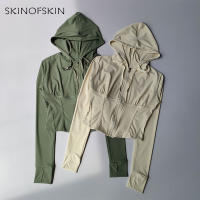 Sudadera Deportiva con Capucha de Cierre de Cremallera Estilo Corto, Ajuste Delgado, Secado Rápido, Para Mujeres al Aire Libre, Yoga, Fitness Top de Fitness de Manga Larga, Otoño - details 2