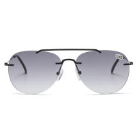 Gafas de Lectura de Sol Bifocales sin Lima de Doble Puente Lentes Grises Visión Cercana y Lejos - details 9