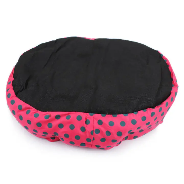 Cama de Mascotas Suave con Estampado de Puntos Almohada Redonda para Gatos, Cachorros, Perros Pequeños Suministros Cálidos para Mascotas - 1