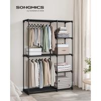 Armario de Ropa, Perchero, Burro Ropa, 124 x 43 x 182 cm, 2 Secciones para Colgar, con Compartimentos, Gran Capacidad, para Dormitorio, Salón, Lavandería, Topo RYG026R02 - details 45