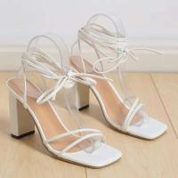 Diadema de mujer de talla grande de verano 2024, tacones altos delgados, sandalias con tiras cruzadas - details 4