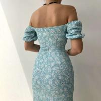 Un escote único festivo, una cintura delgada con un temperamento de apertura y un vestido floral de talla grande para mujer. - details 9