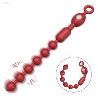 Leten-bolas vibratorias con cuentas, consolador largo para entrenamiento, ano, culo, tapón Anal, tapón Anal, Juguetes sexuales, juguete Anal de próstata - details 3