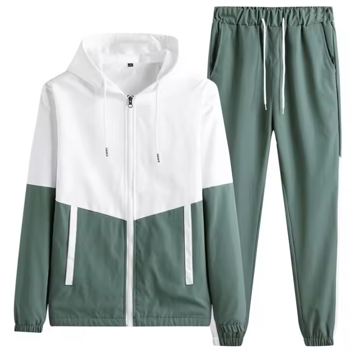 Traje deportivo informal para hombre, cárdigan, top de bloque de color y pantalones, a la moda y guapo Primavera 24 - 1