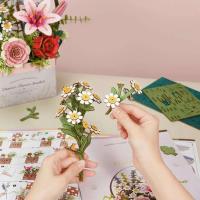 Robotime Rowood Basket DIY 3D rompecabezas de madera artesanía regalos de flores para niñas amigas diseño de decoración del hogar - details 4
