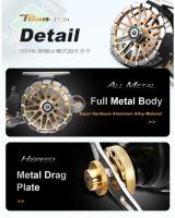 HISTAR-carrete de pesca de frenado magnético Titan, rueda de balsa larga fundida 4,3: 1 relación 9 BB, retroiluminación Digital LED, cuerpo de Metal completo - details 8