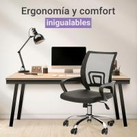 Silla Oficina con Apoyo Lumbar, Estructura de Plastico, Malla Transpirable, Ruedas Giratorias 360 °   Soporta hasta 120kg - details 26