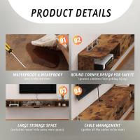 Estantería de TV flotante de madera, estante de TV de pared, mueble de TV, colgante, madera, estantería, pared, mueble de TV, soporte para TV, pared, muebles, TV, mueble de TV, armario con puertas - details 5
