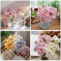 Flores artificiales de crisantemo de lujo, ramas de flores de margaritas realistas de plástico, elegantes flores falsas hechas a mano, decoración para sala de estar - details 5