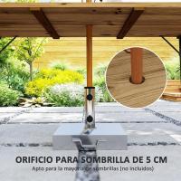 Mesa de Jardín de Madera Rectangular Estructura de Acero y Encimera de Listones 175x80x75 cm - details 5