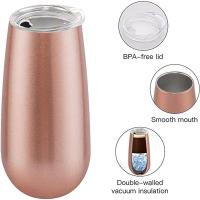 Vaso de champán de acero inoxidable de 6oz con tapas, copa de vino, copa de cerveza, regalo de taza para fiesta de boda y Festival - details 2