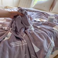 Manta de Lana de Estilo Geométrico en Blanco para Colchones y Sofá Reacciona con Impresión Gráfica Ideal para Cama Individual/Reina/Rey - details 21
