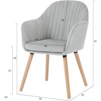 Estilo Vintage Juego de 1, Silla Cocina, Silla Nordica con Respaldo y Reposabrazos, Tela Pana, Estructura - details 1