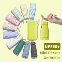 UPF50 + Mini paraguas plegable de vinilo, pequeño parasol, paraguas de bolsillo para lluvia, paraguas de viaje, protección ultravioleta, Parasol cápsula - details 0