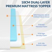 Cubrecolchón de Espuma Viscoelástica Extra Grueso de 3 Pulgadas Diseño Ventilado Flexible con Funda de Punto Lavable y Extraíble Soporte para el Dolor de Espalda - details 4