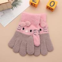 1 par de guantes tejidos para niños, manoplas cálidas de invierno con dedos completos para niños y niñas, guantes suaves con dibujos animados bonitos para niños de 3 a 10 años - details 3