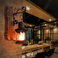 Vintage lámparas de pared Ironwood restaurante lámparas de pared industrial retro café bar montado en la pared accesorios de iluminación lámparas - details 3