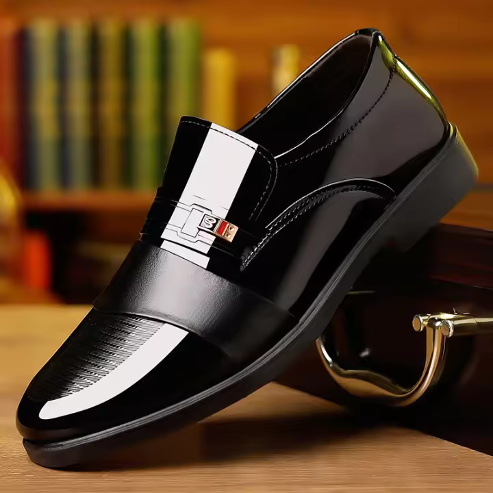 Nuevos zapatos de cuero formales para hombres zapatos casuales puntiagudos de moda casual de negocios - 1