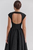Vestido de noche elegante para mujer con escote en la espalda - Vestido largo sin mangas con pliegues para fiesta, graduación, vacaciones - details 20