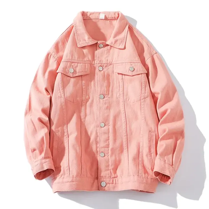 Chaqueta de mezclilla azul de manga larga con cuello cuadrado y un solo pecho para hombre, disponible a la moda en verde, negro, amarillo, blanco y morado - 1