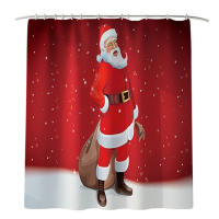 Juego de Cortina de Ducha Navideña de 4 Piezas Estera Antideslizante, Tapa de Olla, Alfombra de Baño Regalos Ideales para Familia, Amigo, Vecino - details 0