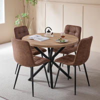 EGOONM Juego de 4 sillas de comedor vintage, sillas de comedor de terciopelo holandés, patas de hierro simples, adecuadas para cocina y sala de estar - details 6