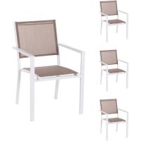 Silla de jardín apilable Deluxe Tailandesa |   De aluminio y textileno |   Tamaño 55x60x86 cm. |   (2, Negro y Marrón) - details 32