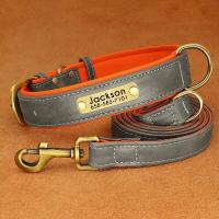 Juego Collar correa perro PU, collares cuero liso, suaves duraderos, de 5 pies, ustables para perros pequeños y medianos - details 8