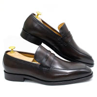 Zapatos clásicos de vestir de negocios de piel de vaca italiana y zapatos sin cordones - details 10