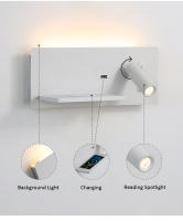 TOMAXIN USB 30CM LED Reading Wall Light With Spotlight Simple Modern Bedroom Bedside Wall Lamp Living Room Study Hotel Wall Lamp - details 2