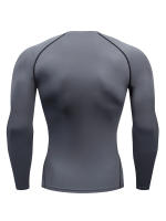 Men's Grey Compression Shirts: Quick-Dry Long Sleeve Athletic Workout Tops for Maximum Performance! - details 4