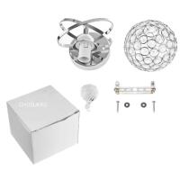 Candelabro de pared de cristal E27, lámpara de cabecera de dormitorio Simple y creativa, luces doradas/Plateadas para dormitorio - details 14