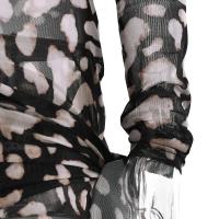 JULISSA MO-vestido Bandage de leopardo con cuello alto para mujer, vestido de manga larga y cintura alta, ropa ajustada elegante para fiesta y discoteca - details 4
