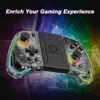 Joypad transparente inalámbrico, controlador de inducción de 6 ejes, Gamepad ajustable, 8 colores, luz mágica, vibración, Joy para Nintendo Switch - details 7