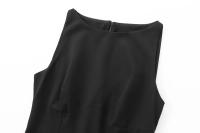 TRAFZA-Vestido corto informal para mujer, traje sin mangas con cuello redondo, lazo decorativo y cremallera, 4 colores, 2024 - details 11