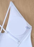 Traje de Baño de Una Pieza Blanco Ajuste de Cuerpo, Dacron, Estilo de Verano/Primavera 24, No Retirable - details 10