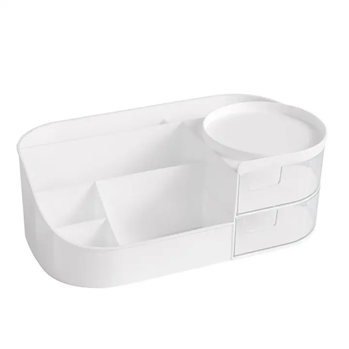 Organizador para el cuidado de la piel, escritorio de maquillaje con cajones, organizador de encimera para cosméticos, brocha de tocador con soporte S - 1